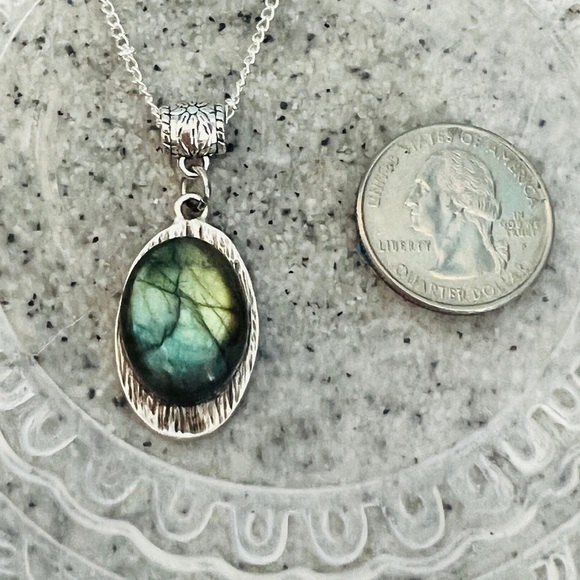 Labradorite Tree of Life Pendant - Handmade by Wandering Bunny LLC - Picture 4 of 9